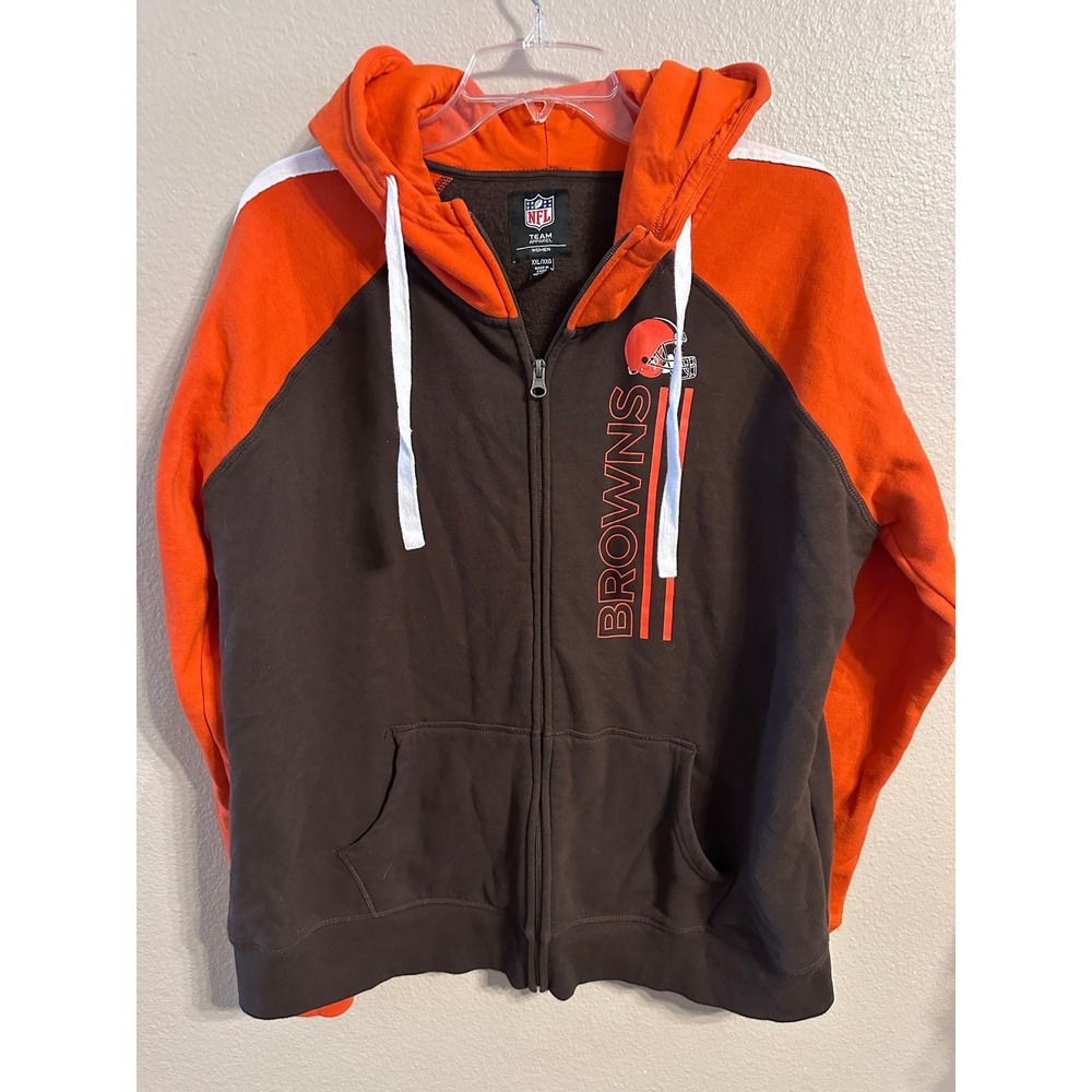 NFL Team Apparel Cleveland Browns Womens XXLG Full Zip‎ Hoodie
